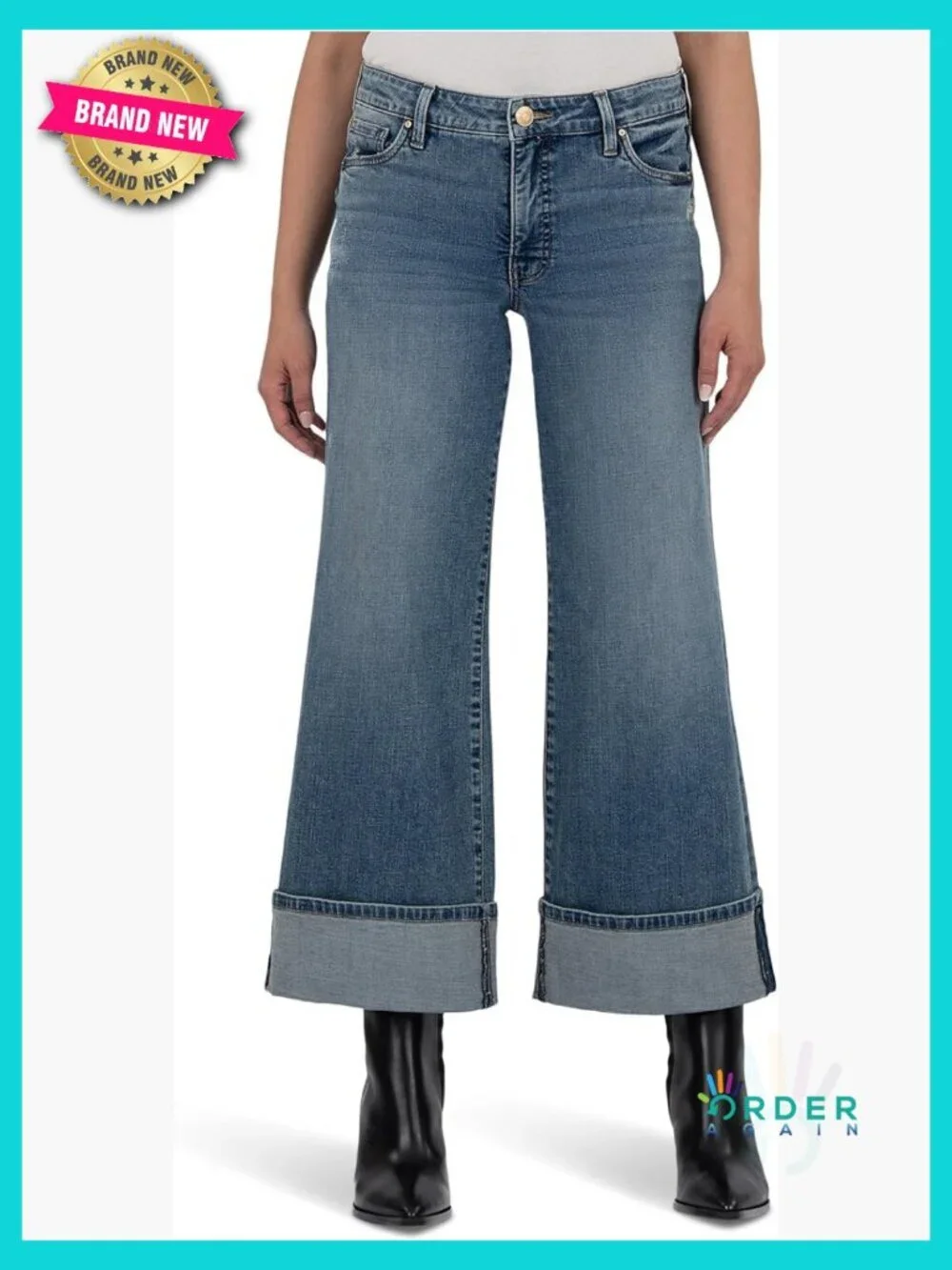 High Rise Wide Leg Jeans Relaxed Fit Chic Y2K Style Cotton Blend